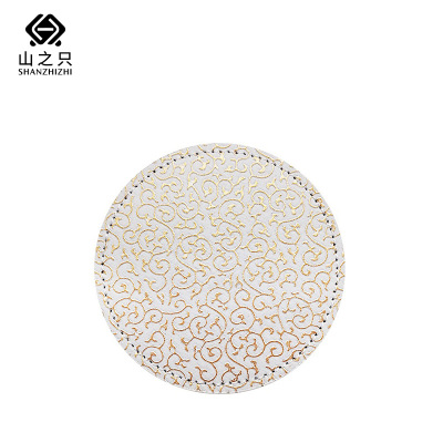 山之只 桌布 皮革隔热杯垫 78mm 个