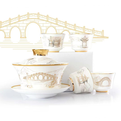 北国风光 骨瓷园林茶具 TS-0120L套