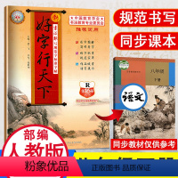 [正版]好字行天下八年级下册同步字帖语文人教版初二八年级下册语文生字词练字帖钢笔楷书描红写字课课练字帖