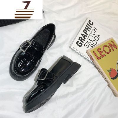 尗卡ins小皮鞋女2020复古一脚蹬新款学生平底百搭英伦风单鞋子潮