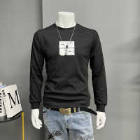 时尚卫衣男装上衣圆领长袖体恤上衣潮流修身套头打底衫t秋冬新款_1