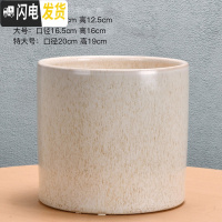 三维工匠圆柱陶瓷花盆特大号批发 北欧室内吊兰绿萝多肉透气花盆 H斑点白釉(送塑料托盘) 特大花盆容器