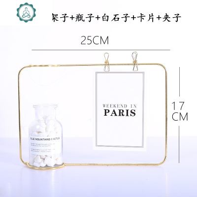 北欧风格装饰摆件ins风铁艺简约桌面小摆设创意客厅干花插花花瓶封后1束情人草