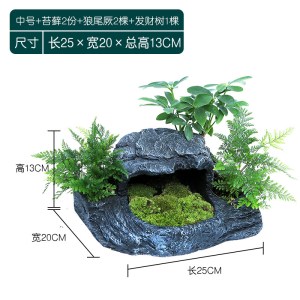 乌龟晒台爬台大号水龟缸造景晒背台爬梯巴西龟晒背台躲避洞穴