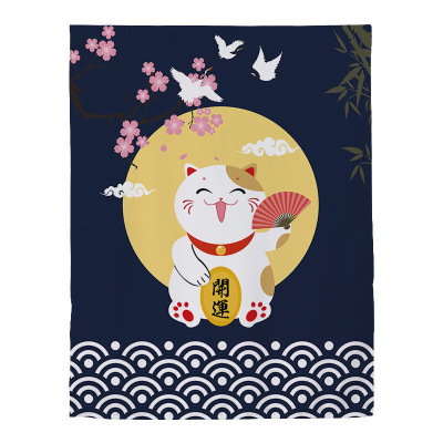 家柏饰(CORATED)出租屋房用窗帘免打孔安装遮光宿舍学生卧室简易魔术贴小窗帘短窗 满月猫 宽1.5X高1.8一片