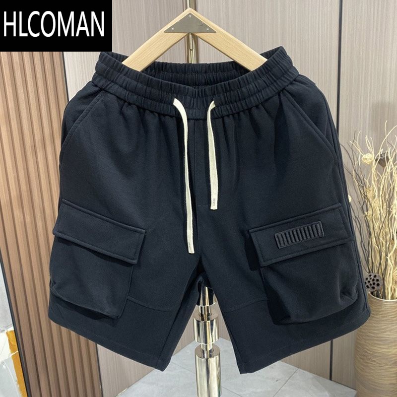 HLCOMAN加肥加大码300斤美式复古宽松短裤男夏季松紧腰百搭工装五分裤子