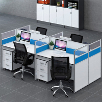 机乐堂(JOYROOM) 办公室屏风办公桌椅简约组合现代职员工作桌子员工电脑单人位卡位 含柜子 4个以上 包安设