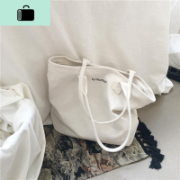 韩版chic大容量帆布包女学生书包极简风单肩包简约百搭大包手提袋NEW LAKE女士单肩包