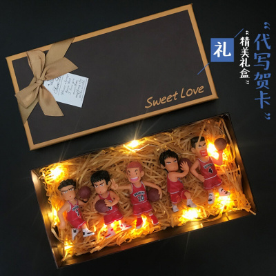 灌篮高手公仔摆件手办流川枫樱木花道手办Q版玩偶模型全套5款灌篮高手-湘北队(带底座)公仔+展示盒+贺卡