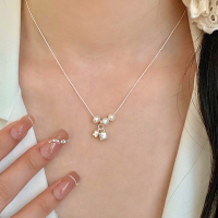 纯银天然珍珠铃兰花朵项链女款2025新款配裙子锁骨链精致颈链送女朋友老婆情人节七夕生日礼物