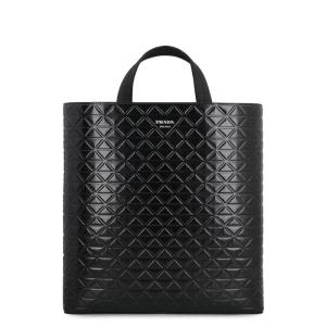 普拉达(PRADA)女士单肩包百搭托特包牛皮手提斜挎包商务休闲通勤 BLACK