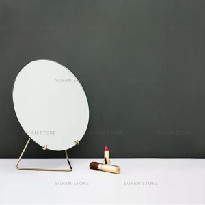 森美人 |北欧圆镜子化妆镜台式梳妆镜书桌面民宿风样板间圆形镜子
