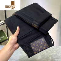 YANXU纯黑色牛仔裤男款2023年夏季新款潮牌修身小脚九分高端直筒裤