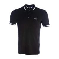 Hugo boss男士系扣领短袖Polo衫纯色休闲商务系服装