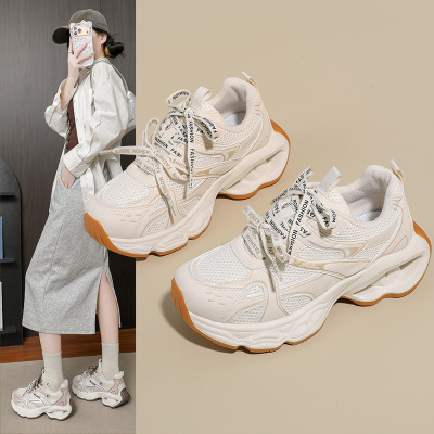 ins韩版新款老爹鞋女2026春季跑步休闲鞋厚底增高鞋