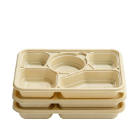 珂美芙 可降解五格餐盒 100个 箱