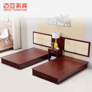 现代板式简约单人床 酒红色 120*200