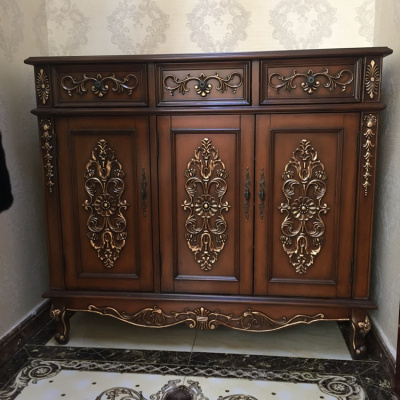 欧式鞋柜实木美式厅玄关柜阳台两三四储物柜餐边柜子整装客厅