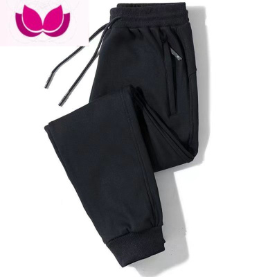 七斓运动裤男宽松直筒束脚休闲裤大码男装卫裤男士加绒拉链长裤子