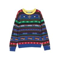 高田贤三(Kenzo)男孩运动风印花圆领棉质毛衣保暖长袖套头衫