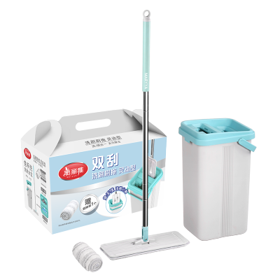 美丽雅刮刮乐拖把不锈钢材质超细纤维拖把头国产高效清洁刮洗一体设计