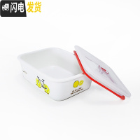 三维工匠陶瓷饭盒食品盒带盖保鲜盒微波炉饭盒长方形汤碗密封碗上班族饭碗 吸气盖单格柠檬车
