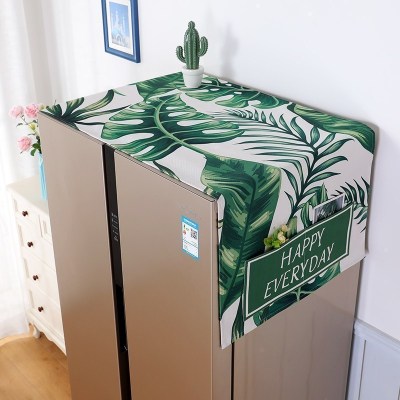 冰箱防尘罩防尘布盖布保护罩微波炉洗衣机双开单开冰箱罩盖巾 LSCL-07 小冰箱、洗衣机通用(130*50cm)升级防水