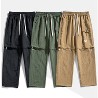 男装夏季新款美式机能工装裤男直筒休闲百搭大码潮牌长裤子男