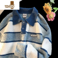 YANXUpolo衫毛衣男士慵懒风宽松学生套头针织衫潮牌百搭撞色翻领上衣服