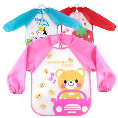 乌鹿3条装-宝宝吃饭罩衣婴儿防水反穿衣儿童长袖画画围裙围兜吃饭衣秋冬新款