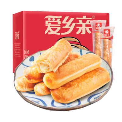 爱乡亲乳酪/肉松手撕面包棒奶香原味新鲜精装整箱营养早餐面包休闲零食500g