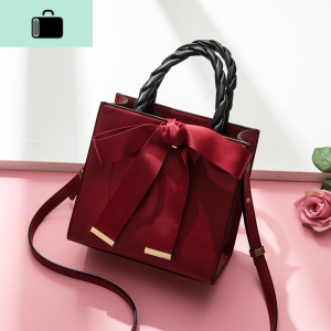 包女包2020新款时尚手提包女牛皮单肩斜挎包结婚包NEW LAKE 红色女斜挎包 红色