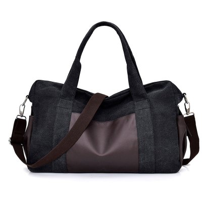 NEWLAKE横向帆布包简约旅行包休闲单肩包男土背包大容量手提行李包打工男旅行包