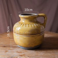 家柏饰(CORATED)复古冰裂纹陶瓷花瓶 花壶罐子花器装饰摆件 怀旧美式乡村 把手花壶(大)