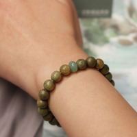 绿檀木佛珠手串木质韩版文艺情侣男女混搭百搭饰品檀香木手链送女朋友老婆情人节七夕生日礼物