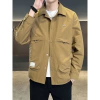 新款外套男装春秋季翻领工装风夹克宽松潮流痞帅休闲轻薄夹克