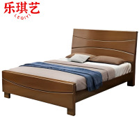 乐琪艺 实木单人床 胡桃色 2000*1500*985mm 张