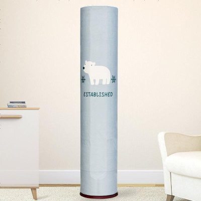 布莱梦圆型立式空调罩美的海尔格力i尚I享空调套奥克斯柜机圆柱形防尘罩灰色北极熊高度175cm