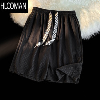 HLCOMAN大码300斤冰丝薄款休闲裤子男女夏季新款运动短裤港风宽松直筒裤