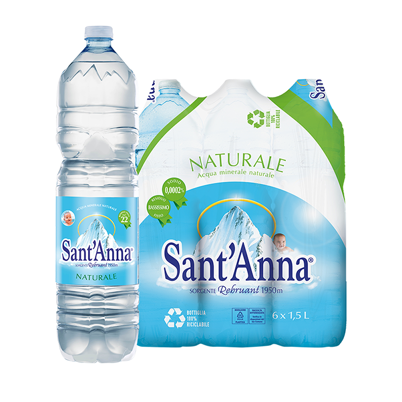 Sant'Anna圣安娜天然饮用水1.5L*6瓶装