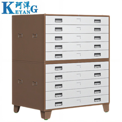珂洋 图纸收纳柜 咖色1号二节1000*700*1200mm 台
