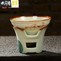 三维工匠景德镇手绘茶具套装家用礼盒陶瓷荷花盖碗泡茶杯功夫青花整套 手绘款通用[茶漏]