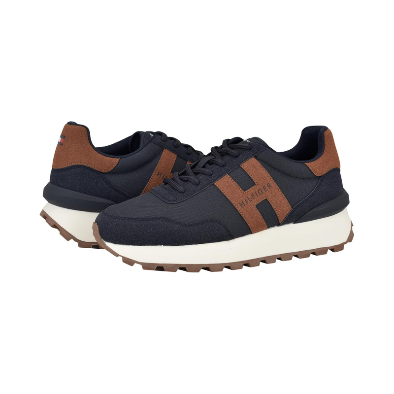TOMMY HILFIGER环保再生材质休闲板鞋男低帮舒适圆头系带运动鞋
