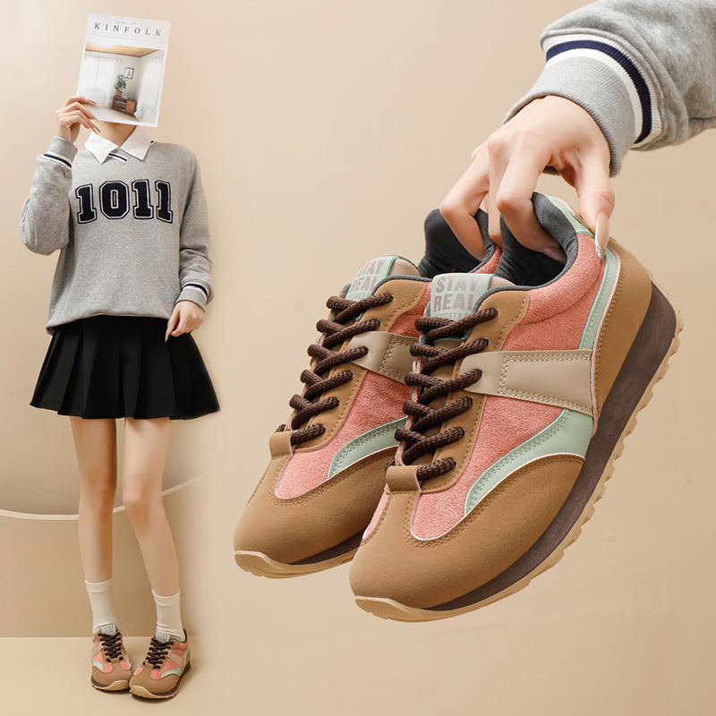 ins韩版厚底老爹阿甘鞋2026春季新款街拍学生跑步运动鞋增高鞋