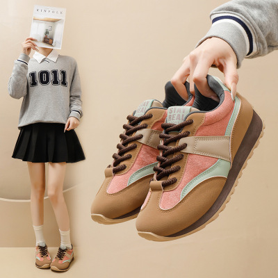 ins韩版厚底老爹阿甘鞋2026春季新款街拍学生跑步运动鞋增高鞋