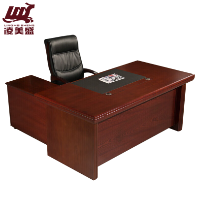 凌美盛 简约办公桌大班台桌2.4米含柜活动柜 LMS-47/张