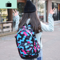 韩版双肩包女士旅行背包大容量电脑包帆布休闲初中学生书包男潮流NEW LAKE 大号875Y蓝色