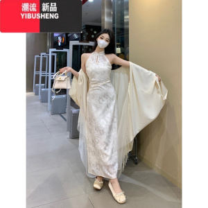 YIBUSHENG大码新中式国风清冷感改良旗袍连衣裙女装春季胖mm显瘦复古长裙子
