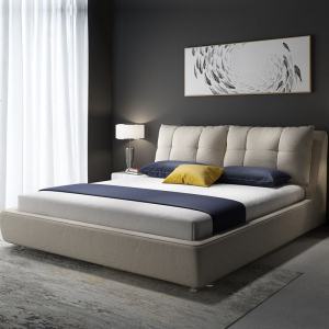 北欧布艺床可拆洗小户型现代简约1.8米1.5米双人床布床榻榻米床