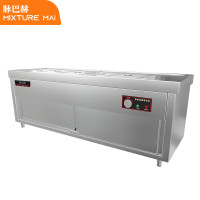 脉巴赫 商用快餐保温售饭台6格 台式不锈钢快餐车食堂加热台保温汤池柜车 MBH-BWSFTGT2-0606